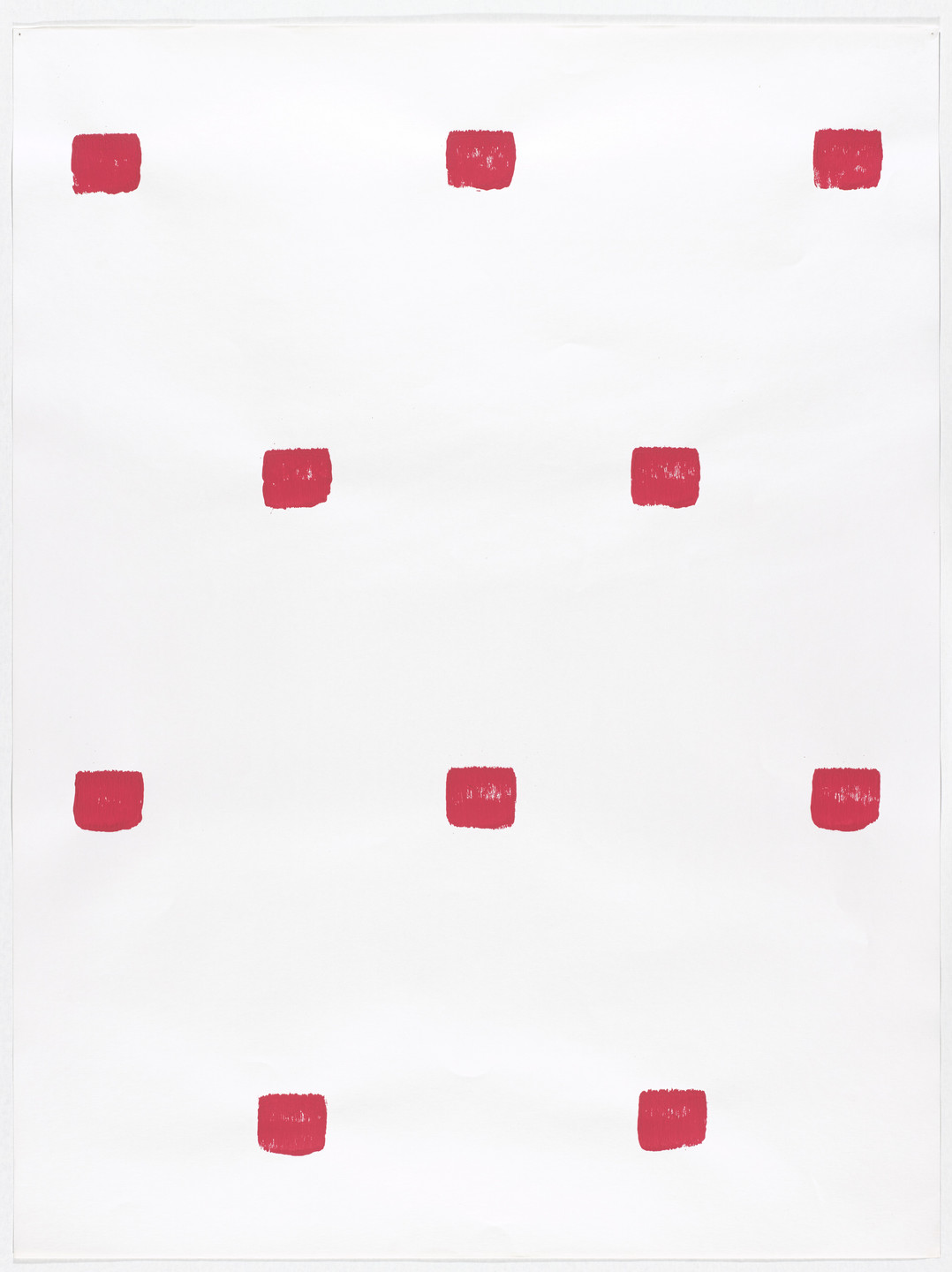 Niele Toroni. Abdrücke eines Pinsels Nr. 50, wierderholt in regelmässigen Abst änden. 1978