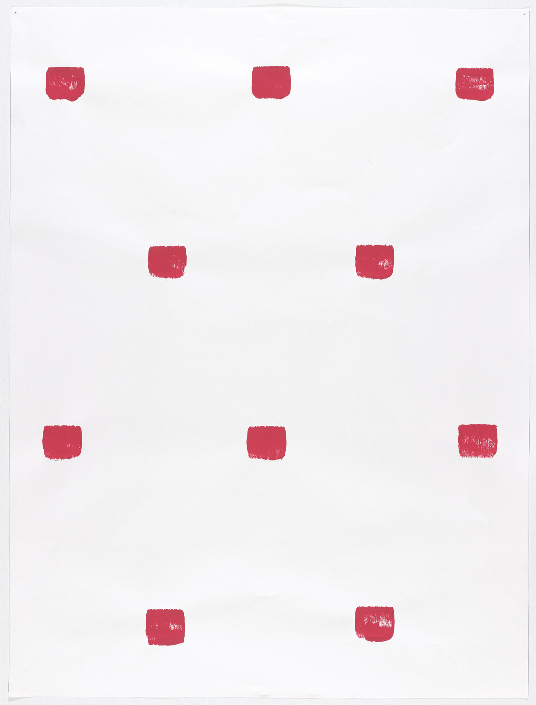 Niele Toroni. Abdrücke eines Pinsels Nr. 50, wierderholt in regelmässigen Abst änden. 1978