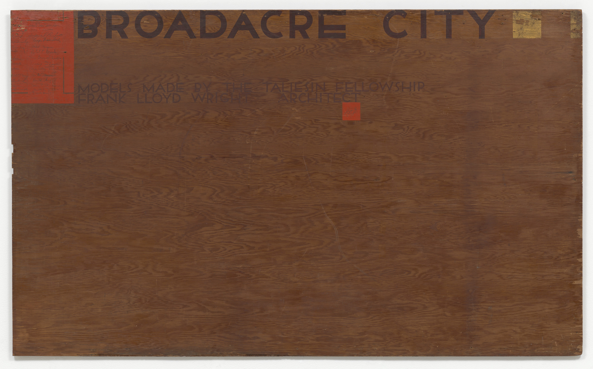 Frank Lloyd Wright. Text panel for Broadacre City Project. 1934-1935