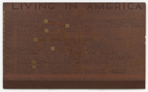 Frank Lloyd Wright. Text panel for Broadacre City Project. 1934-1935