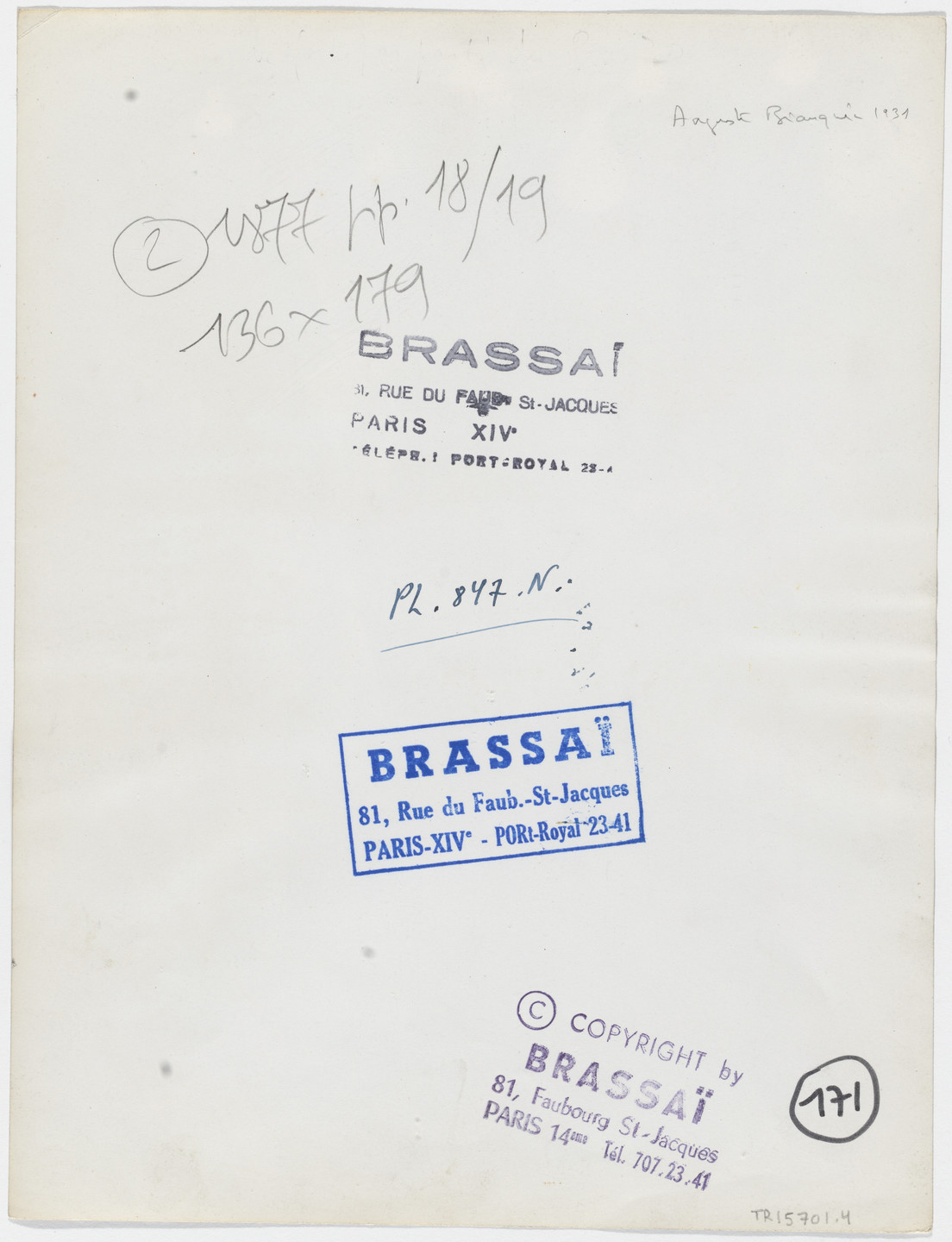 Brassaï (Gyula Halász). Wanda. 1931