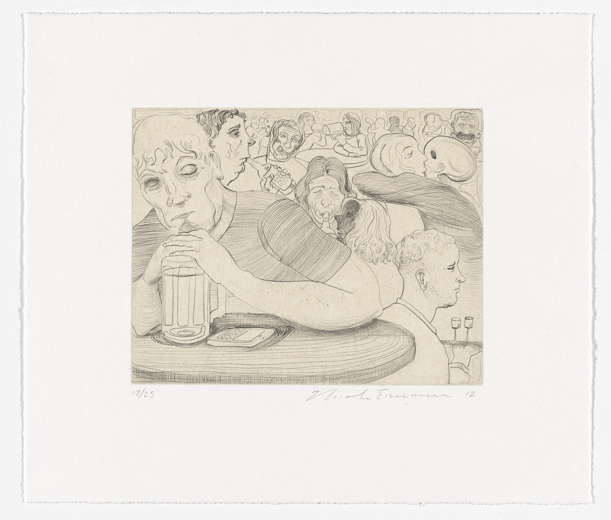 Nicole Eisenman. Drinking with Death Kiss