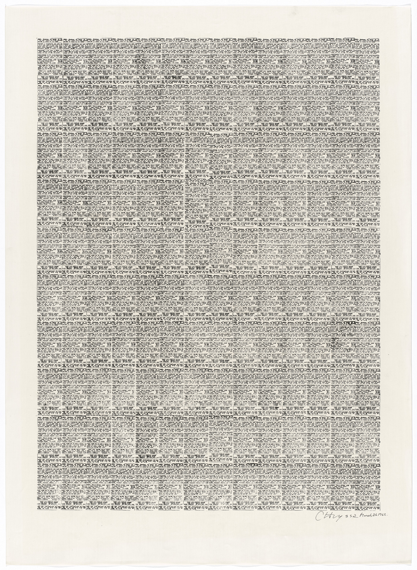 Chryssa. Classified Ads from Newspaper Book