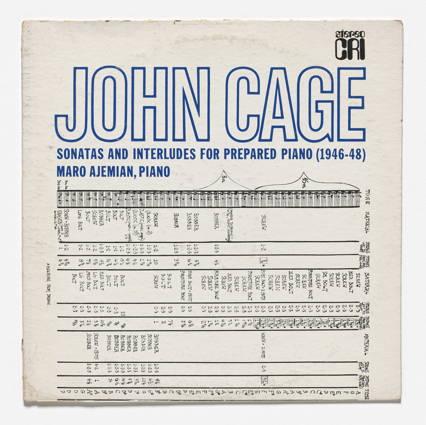 John Cage. Sonatas and Interludes for Prepared Piano (1946-48). 1965