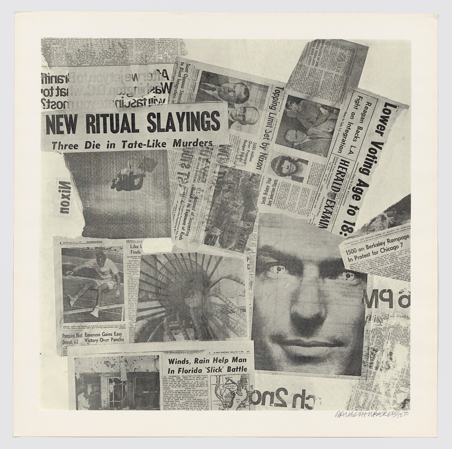 Robert Rauschenberg. Features from Currents. 1970