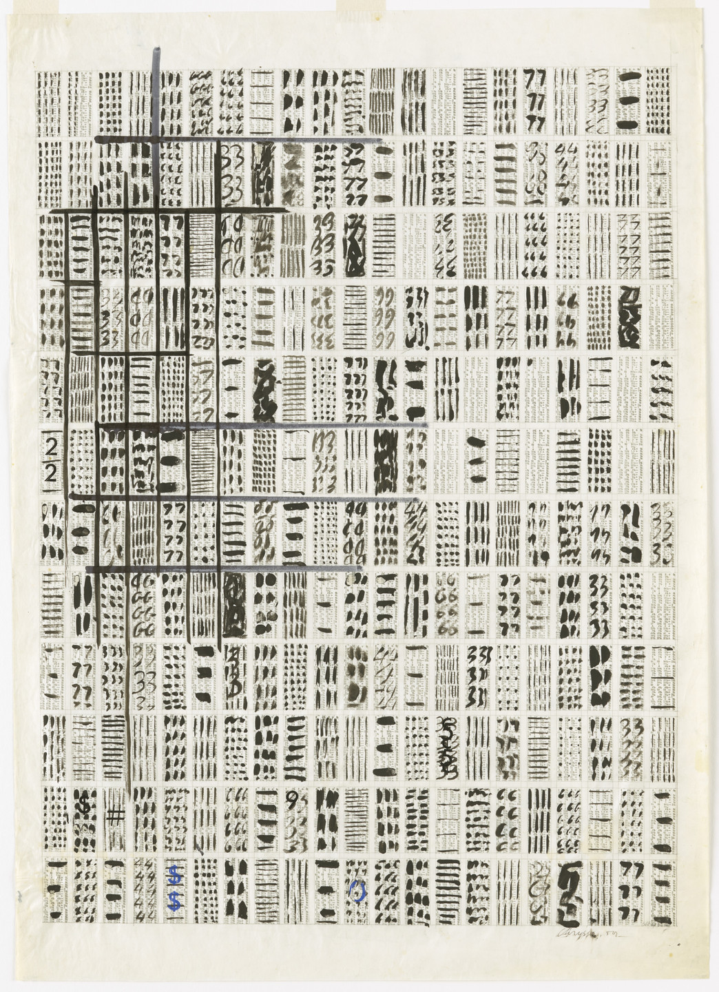 Chryssa. Drawing for Stock Page. 1959