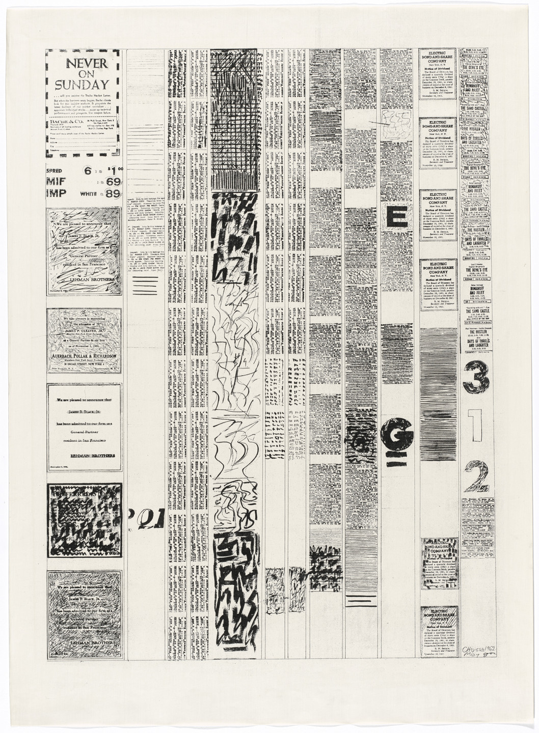 Chryssa. Untitled from Newspaper Book. 1962