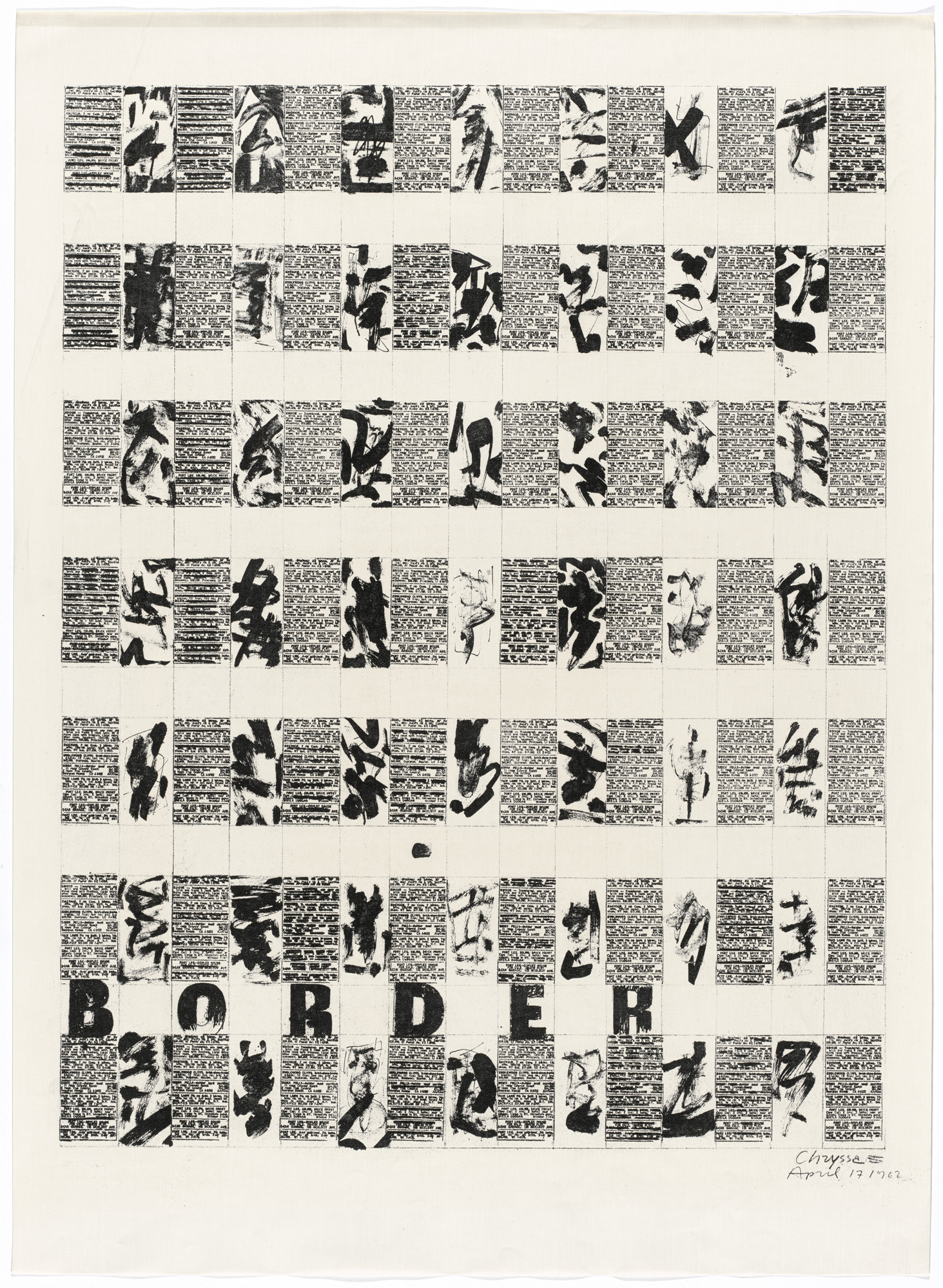 Chryssa. Chinese Page from Newspaper Book