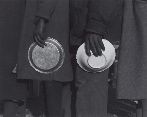 Walker Evans. Negroes in the lineup for food at mealtime in the camp for flood refugees, Forrest City, Arkansas. 1937