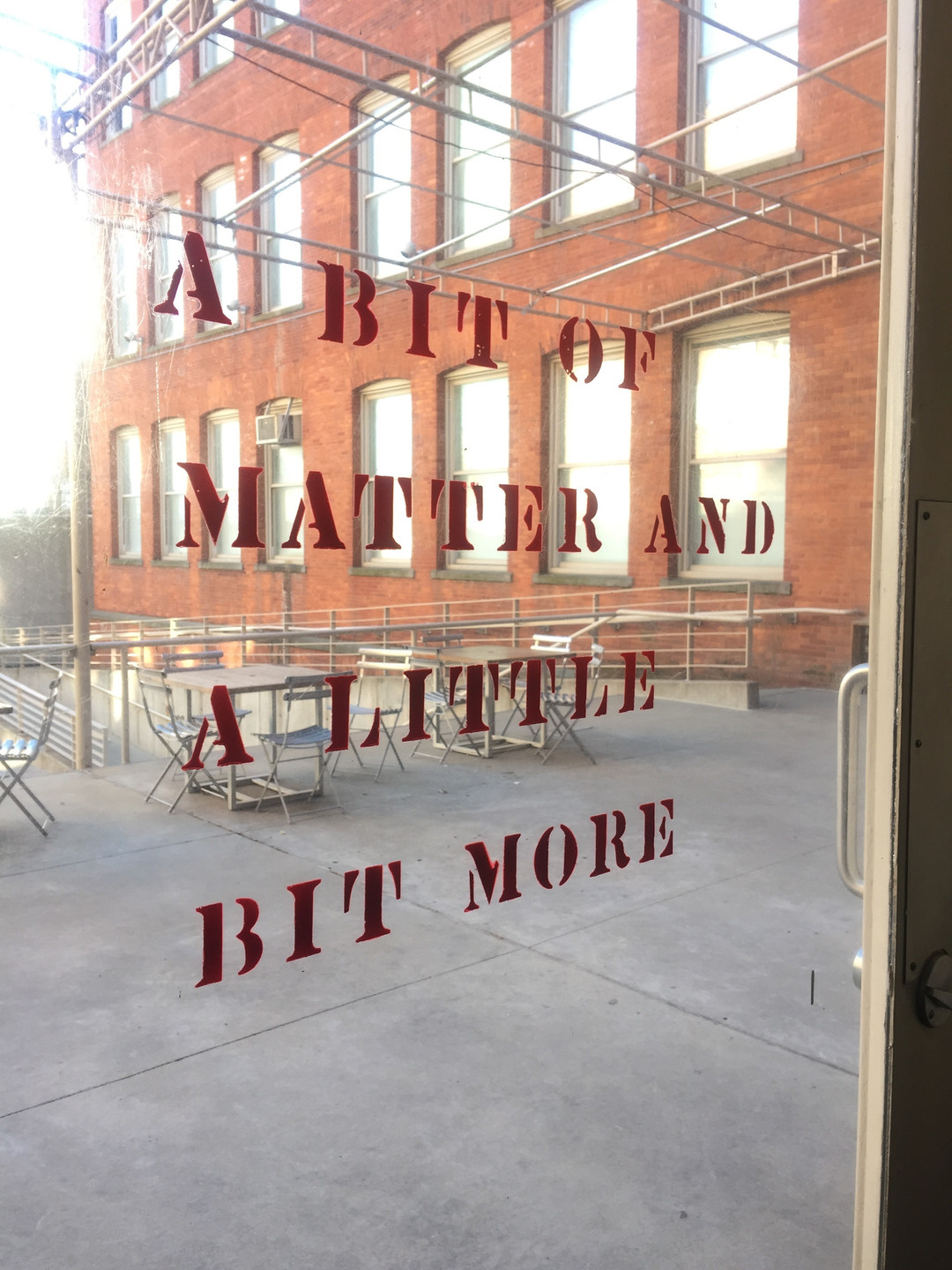 Lawrence Weiner. A BIT OF MATTER AND A LITTLE BIT MORE. 1976