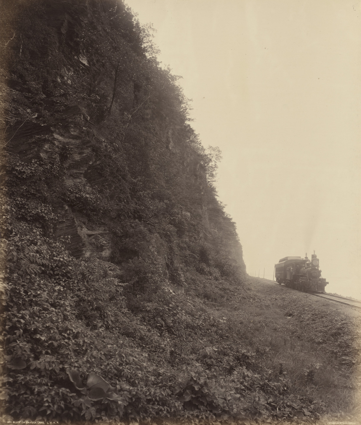William H. Rau. Bluff on Cayuga Lake, L.V.R.R.. 1895