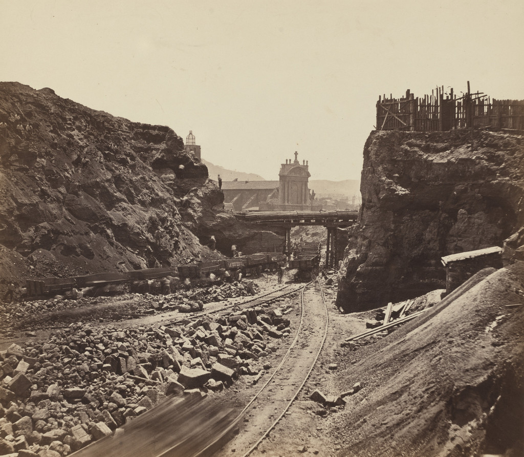 Construction of Rue Impériale in Marseille. View of the Construction Site from the Middle of Rue Montbrion
