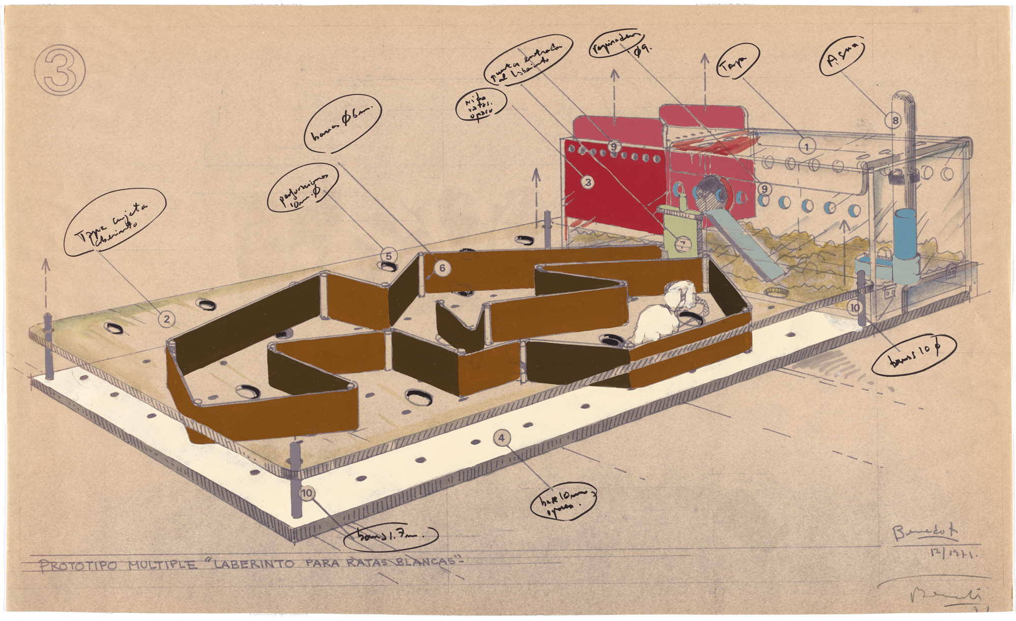 Luis Fernando Benedit. Labyrinth for White Rats. 1971
