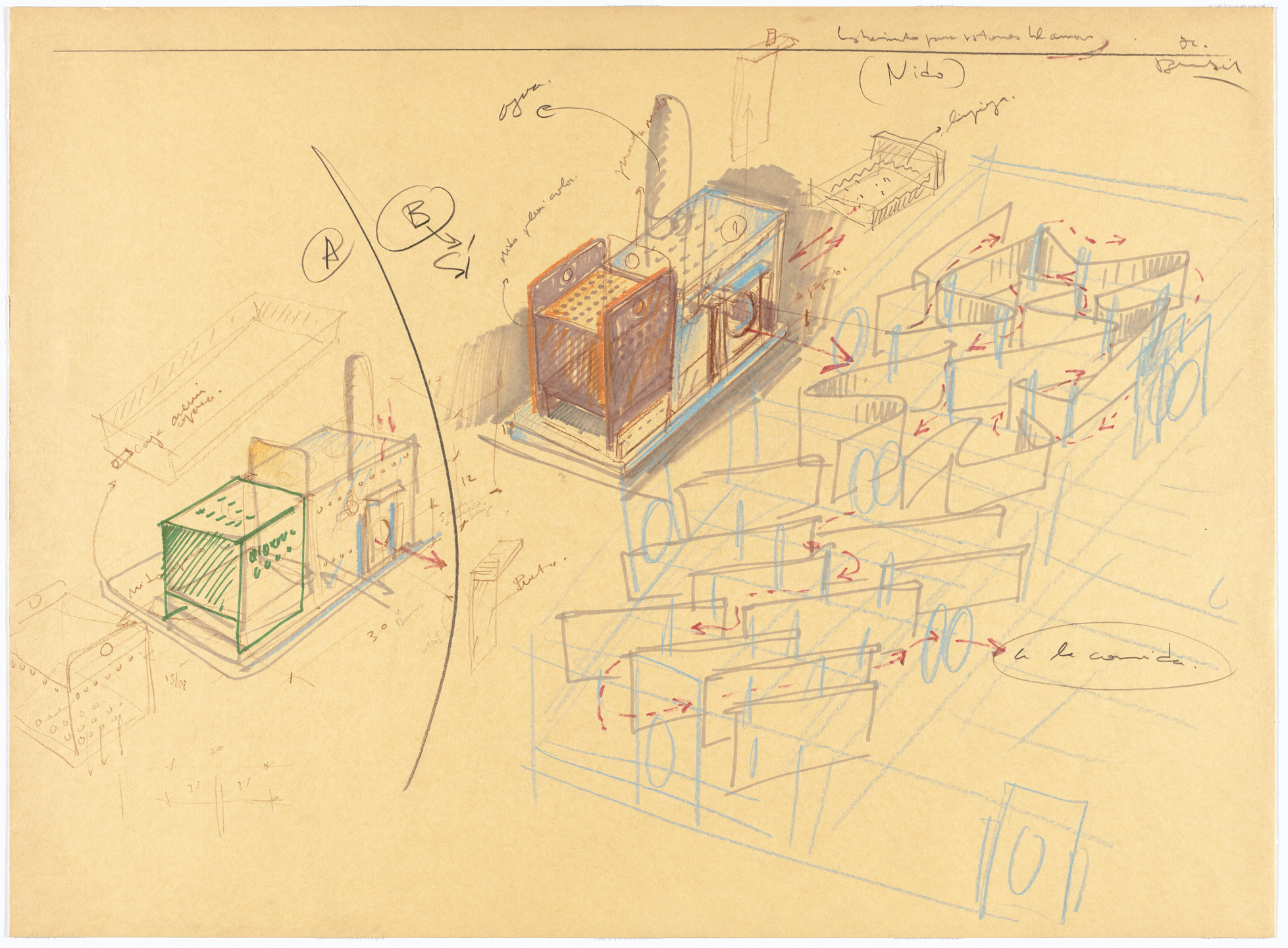 Luis Fernando Benedit. Study for Labyrinth for White Mice. 1972
