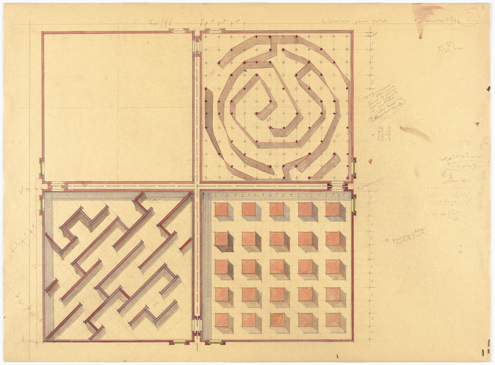 Luis Fernando Benedit. Study for Labyrinth for White Mice. 1972
