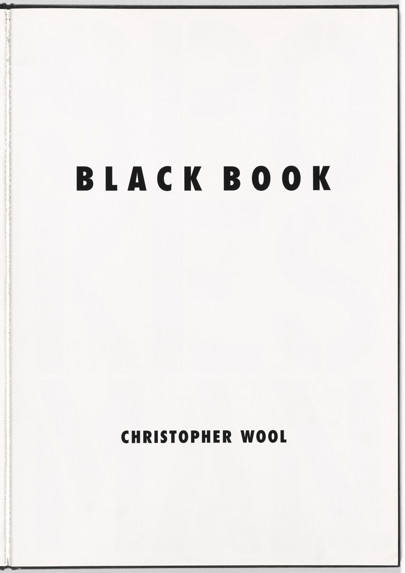 Christopher Wool. Black Book. 1989 | MoMA