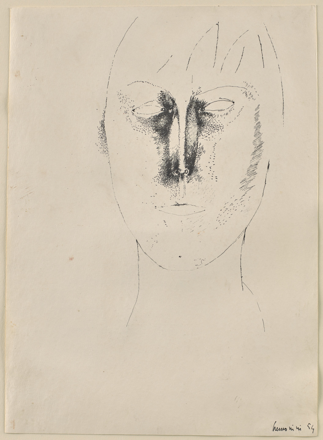 Leonardo Cremonini. Head of a Woman. 1954