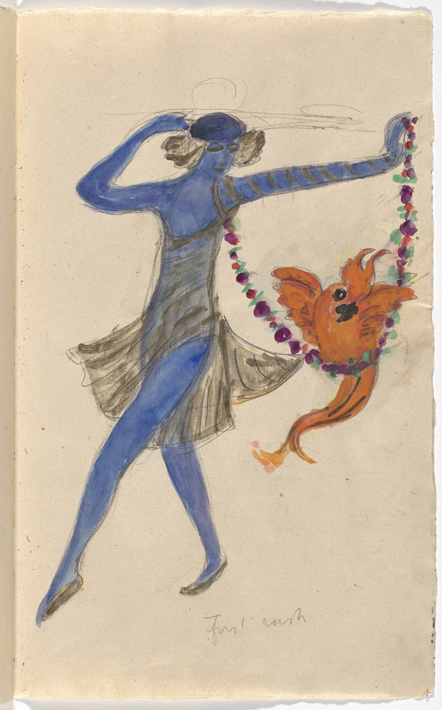 Florine Stettheimer. Costume design (First Rush) for artist&#39;s ballet Orphée of the Quat-z-arts. c. 1912