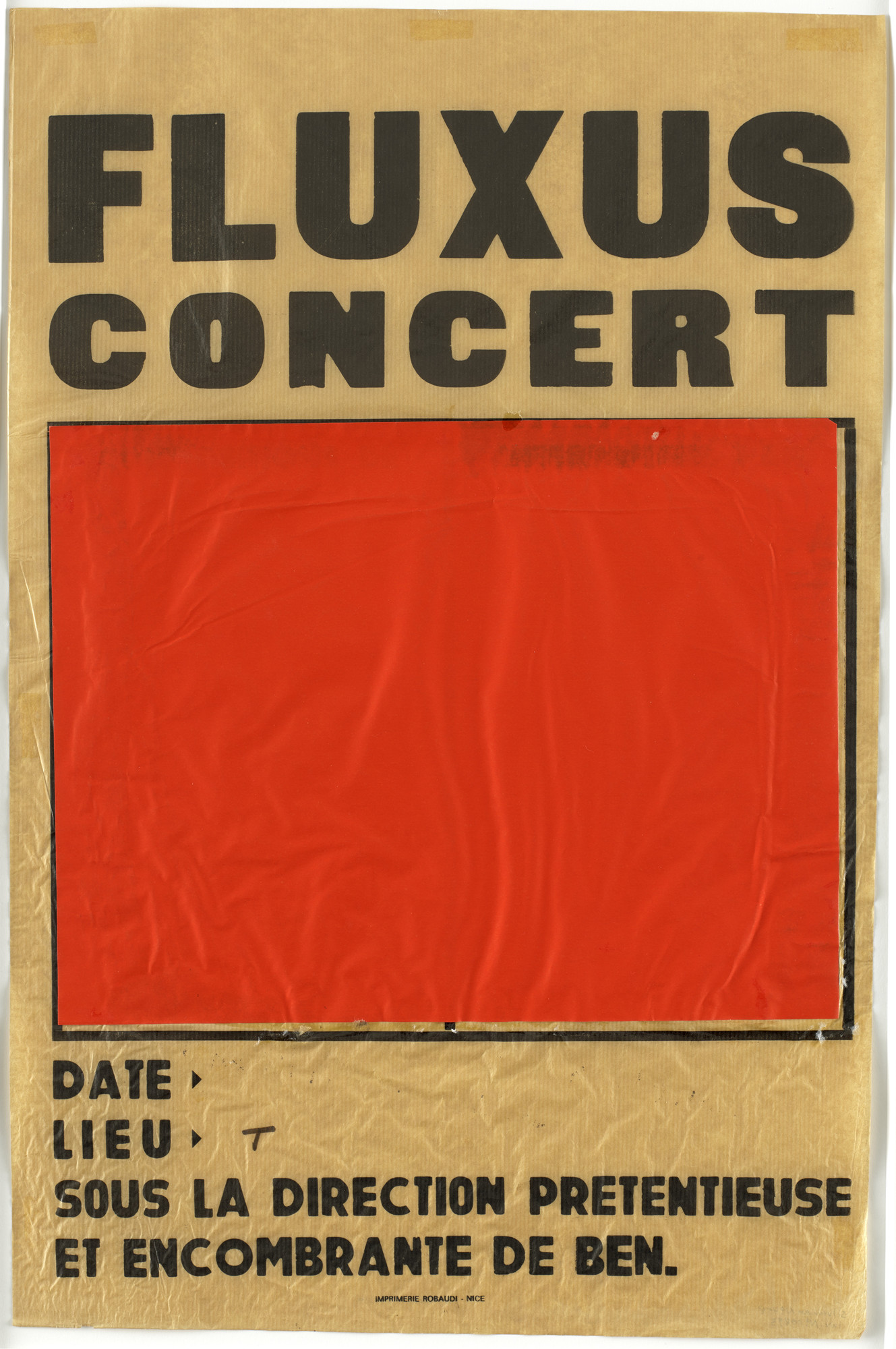Ben Vautier. Poster for Fluxus Concert. c. 1964 | MoMA