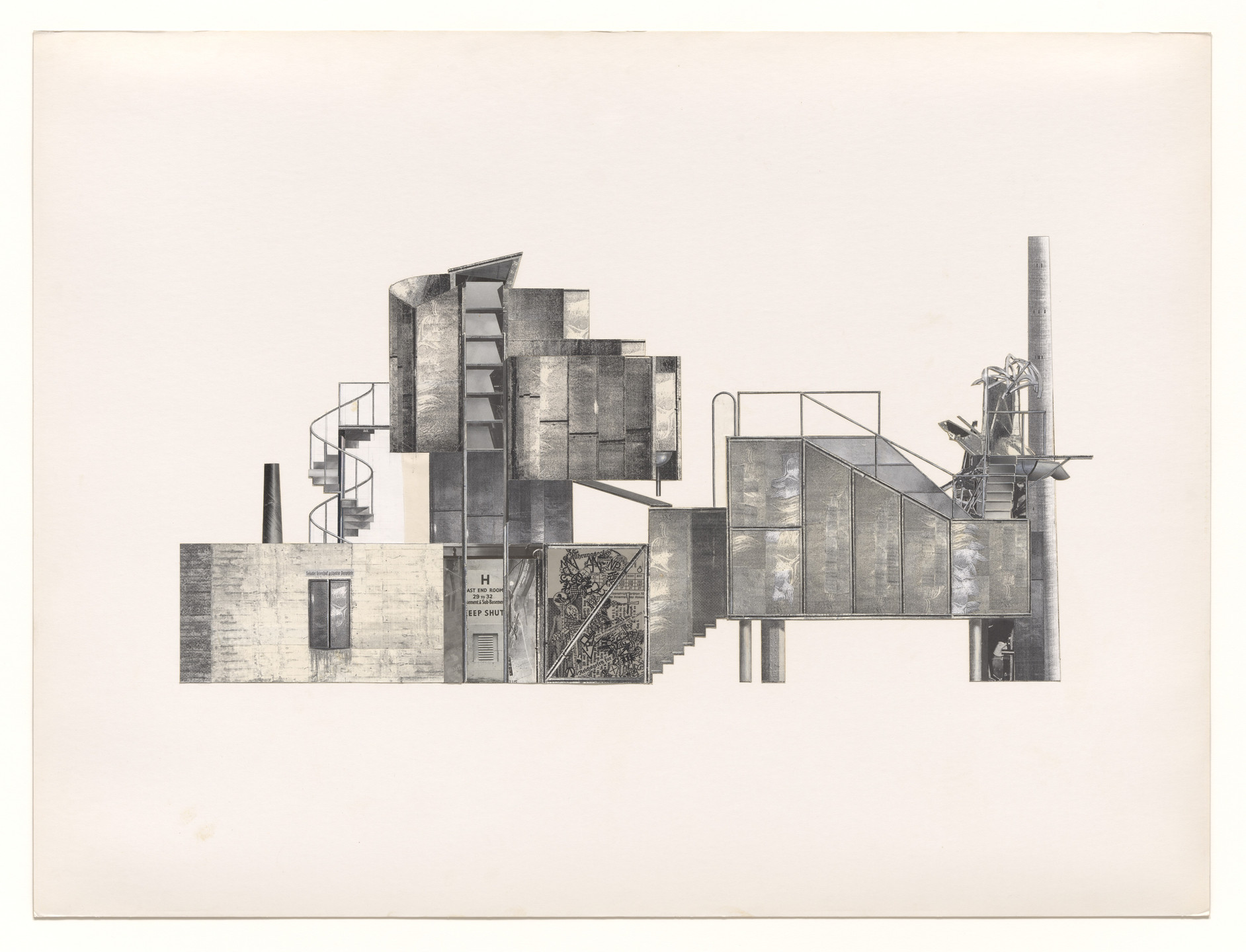 Jesse Reiser, Nanako Umemoto. Aktion Poliphile: Hypnerotomachia Ero/machia/hypniahouse, project, Wiesbaden, Germany, Southeast elevation. 1989