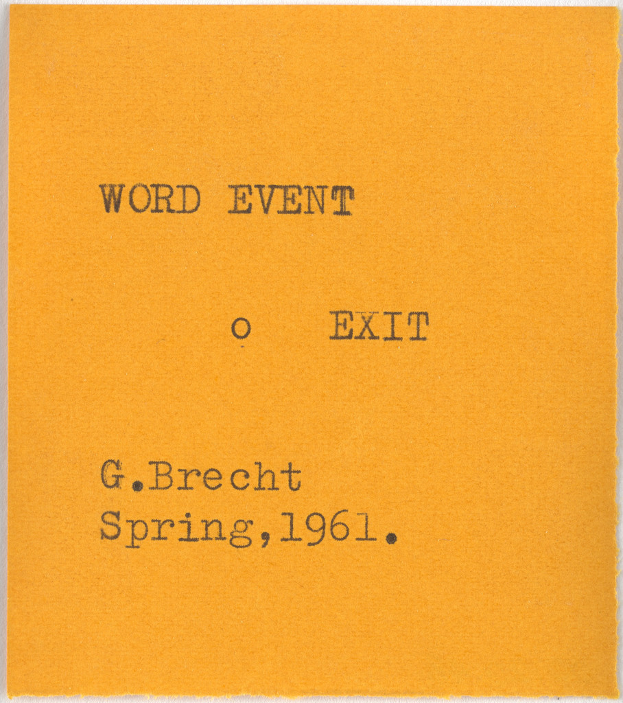 Word Event, George Brecht, c. 1961–62