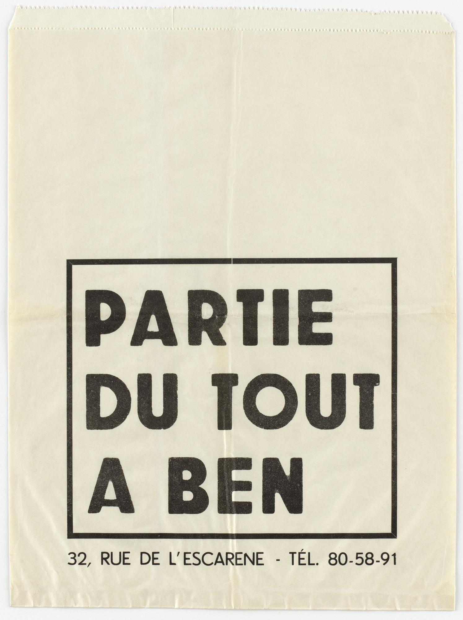 Ben Vautier. Partie du tout à Ben