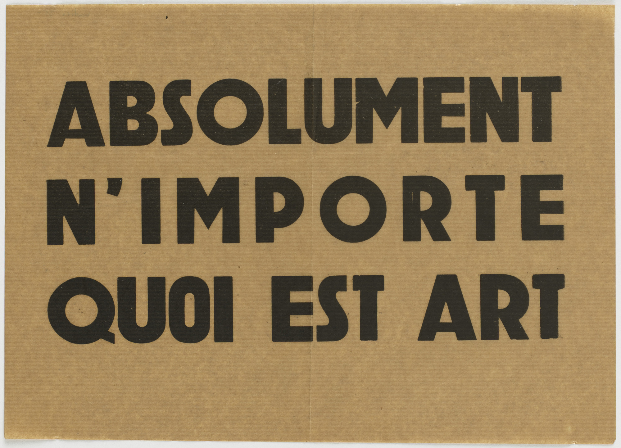 Ben Vautier. Absolument n'importe quoi est art