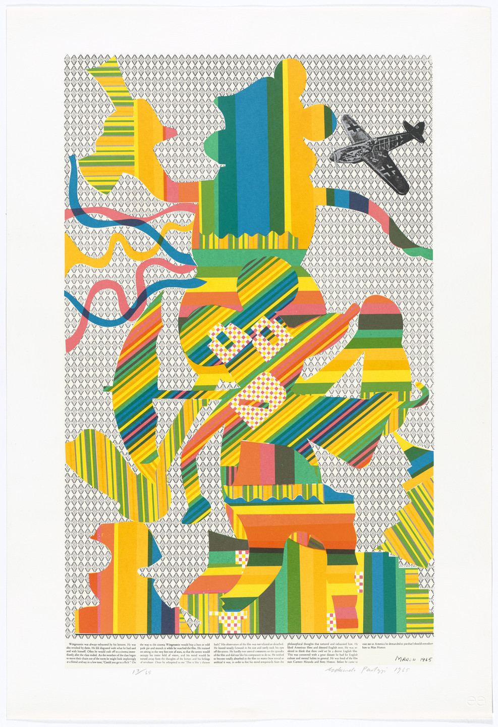 Eduardo Paolozzi. Wittgenstein at the Cinema Admires Betty Grable (plate, folio 15) from As Is When. 1965