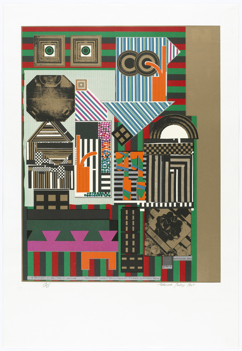 Eduardo Paolozzi. Artificial Sun (plate, folio 4) from As Is When. 1965