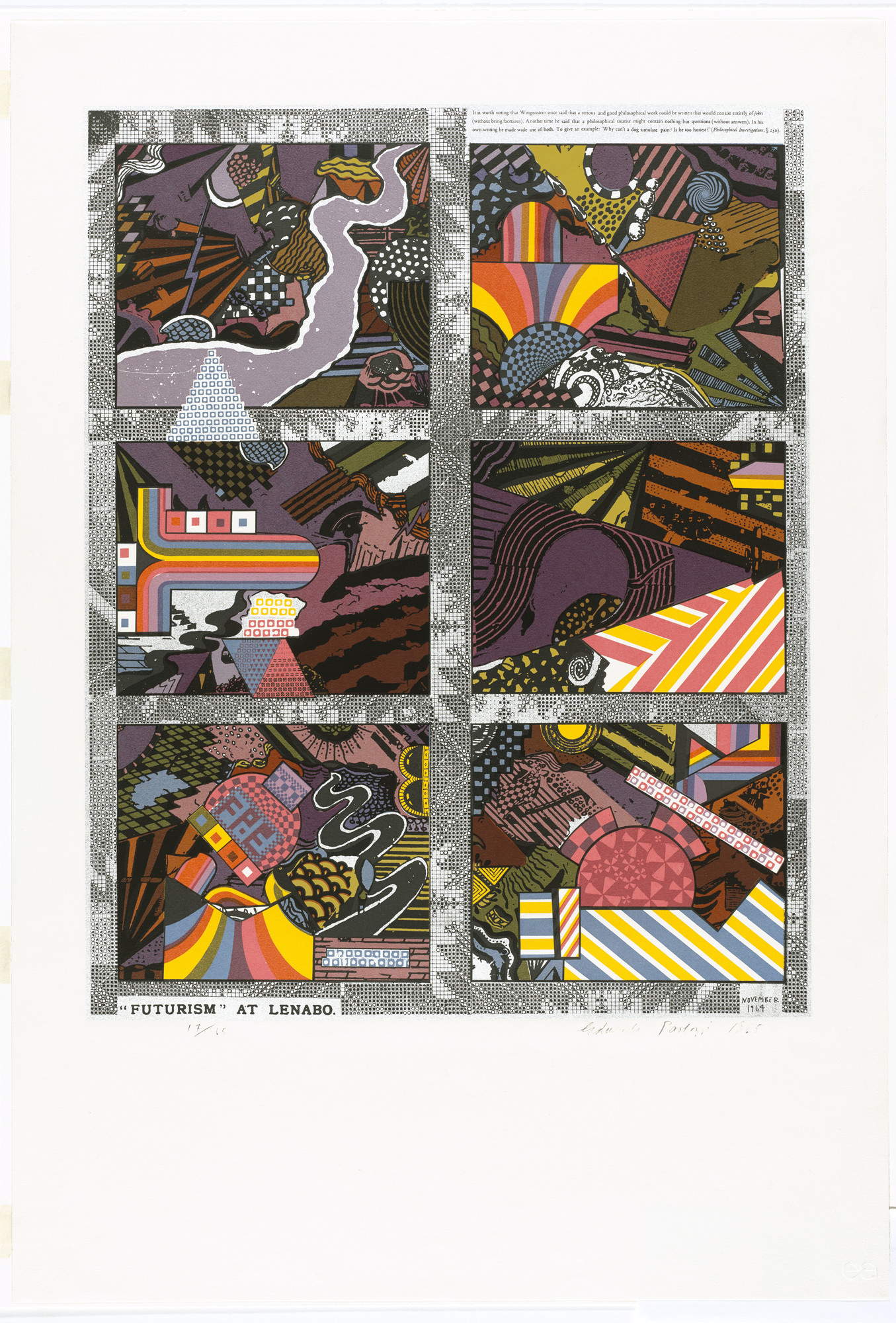 Eduardo Paolozzi. Futurism at Lenabo (plate, folio 11) from As Is When