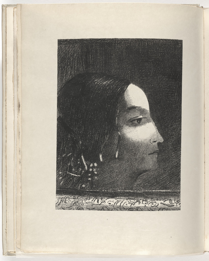 She Shows Herself to Him, Dramatic and Grandiose, with Her Hair Like That of a Druidess (Elle se montre à lui, dramatique et grandiose avec sa chevelure de prêtresse druidique) (plate) from Le Juré