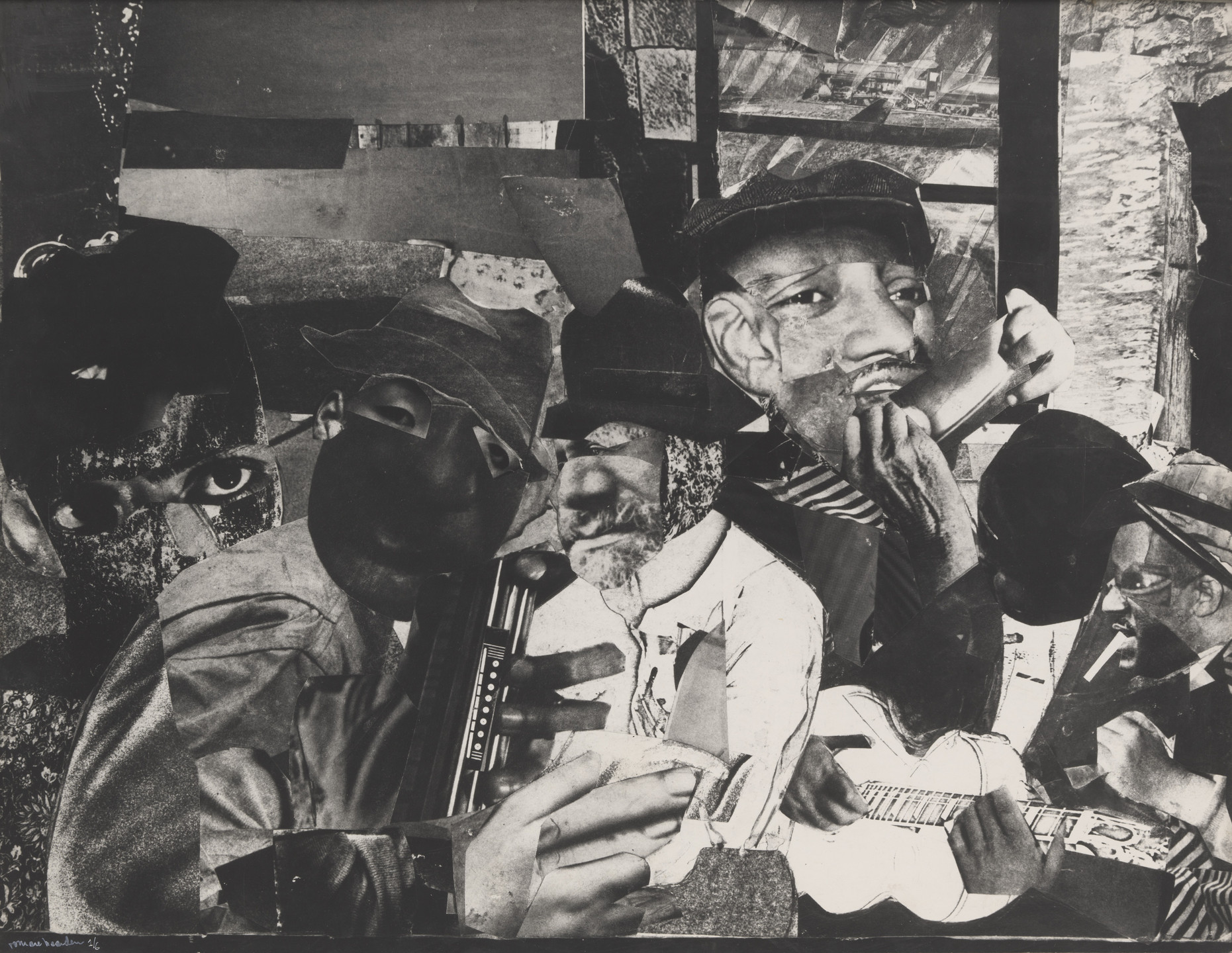 Romare Bearden. Train Whistle Blues No. 1. 1964