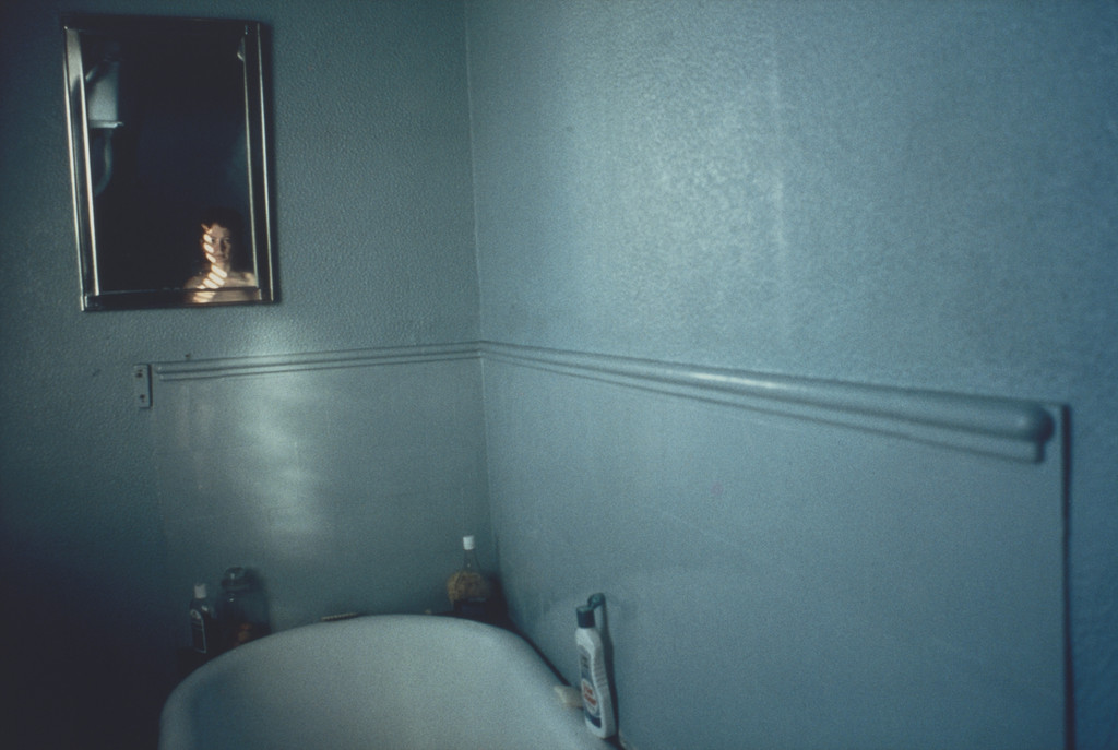 Self-Portrait in Blue Bathroom, London