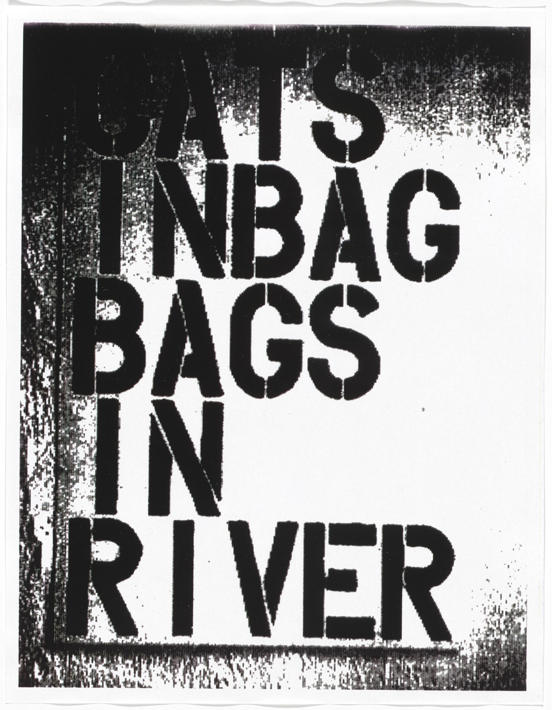 Christopher Wool. Untitled from Untitled (Cats in Bag). 1990