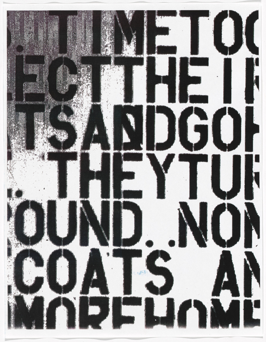 Christopher Wool. Untitled from Untitled (Cats in Bag). 1990