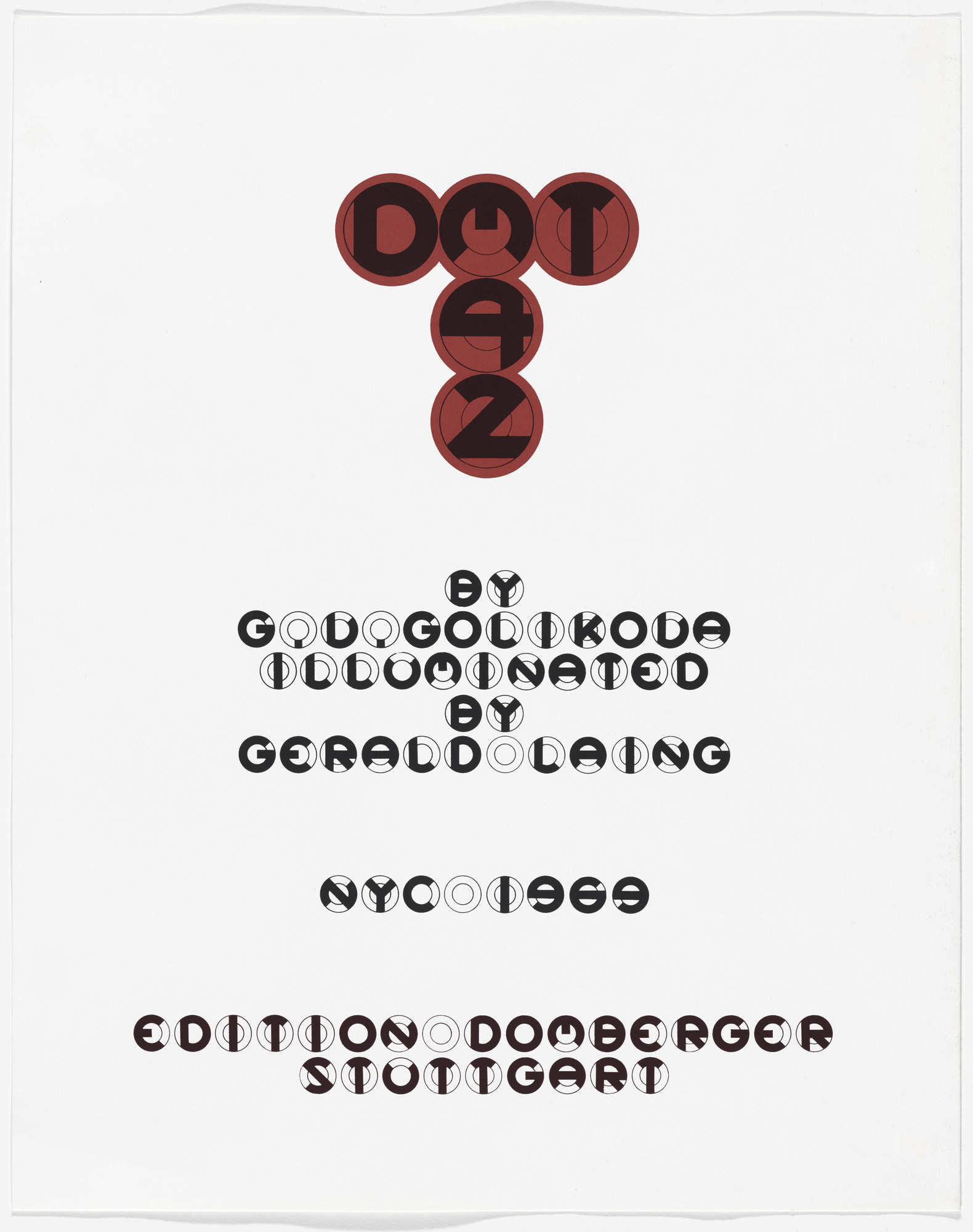 Gerald Laing. Title page from DMT 42