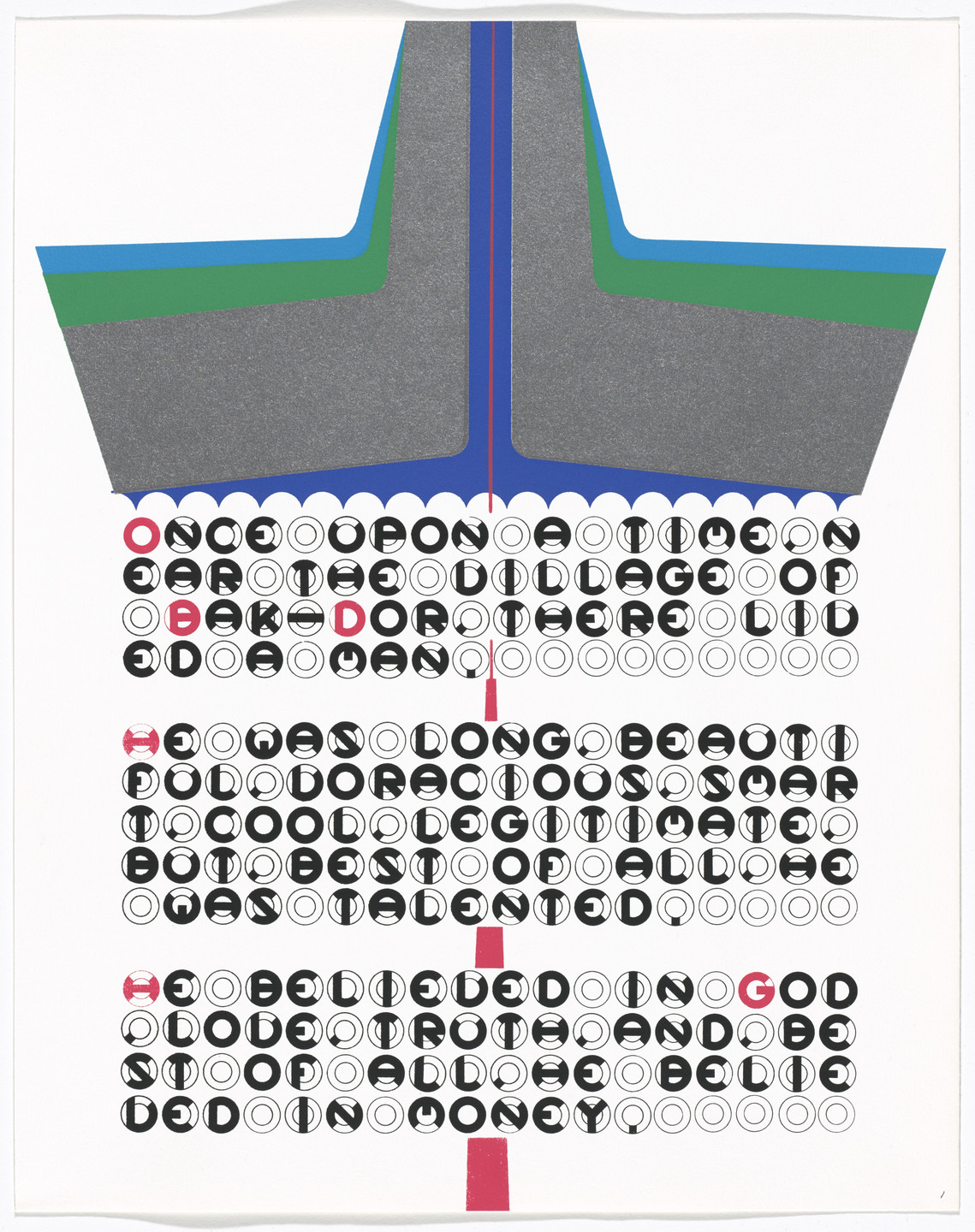 Gerald Laing. In-text plate and text (folio 3) from DMT 42. 1969