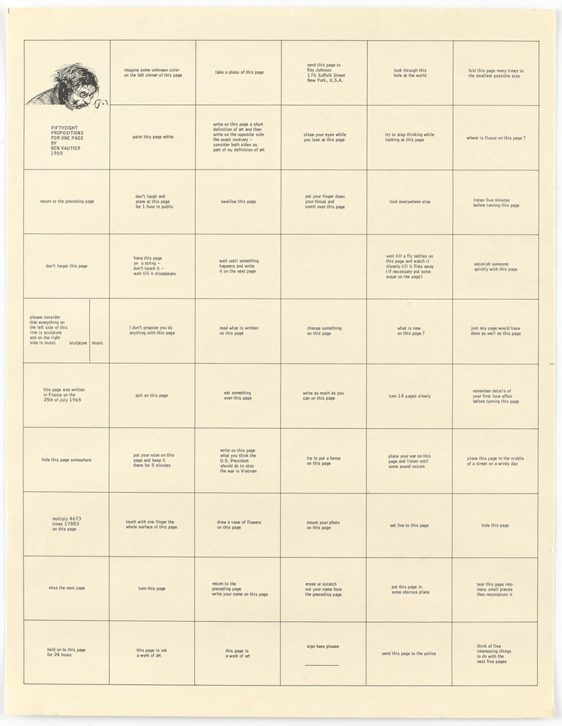Fifty-Eight Propositions for One Page
