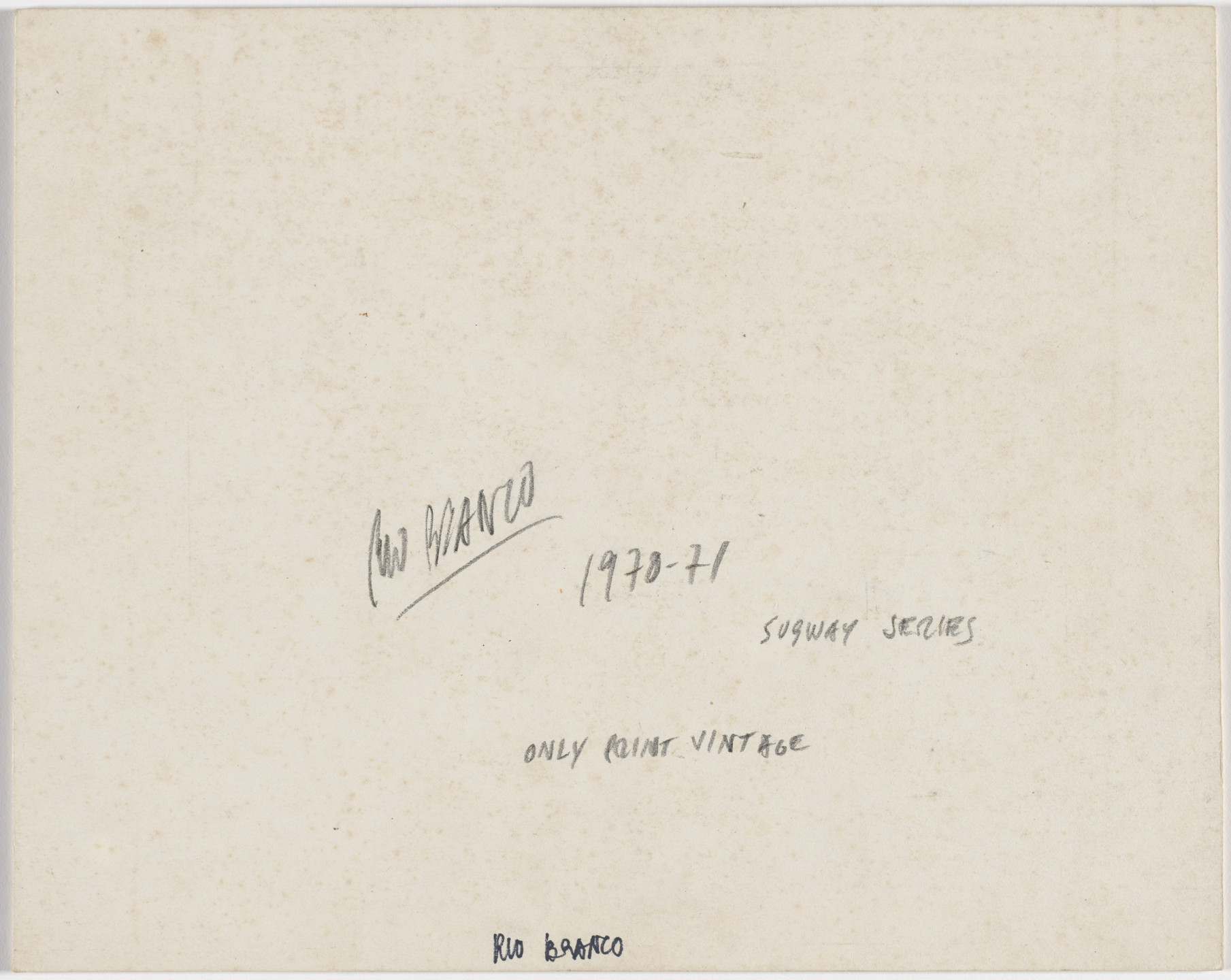 Miguel Rio Branco. Untitled. 1970-72