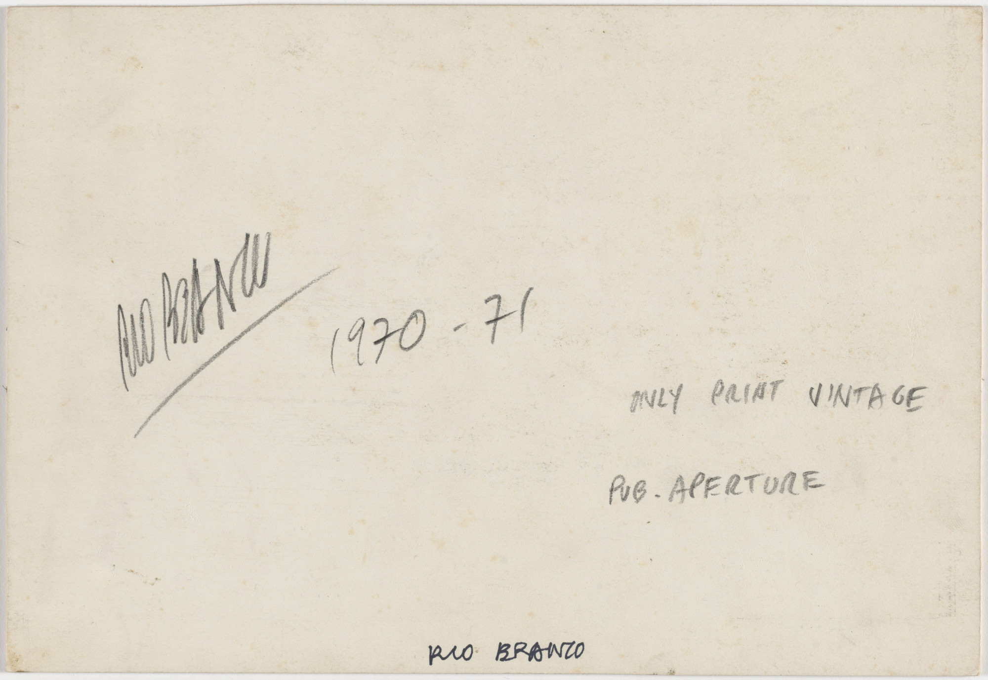 Miguel Rio Branco. Untitled. 1970-72