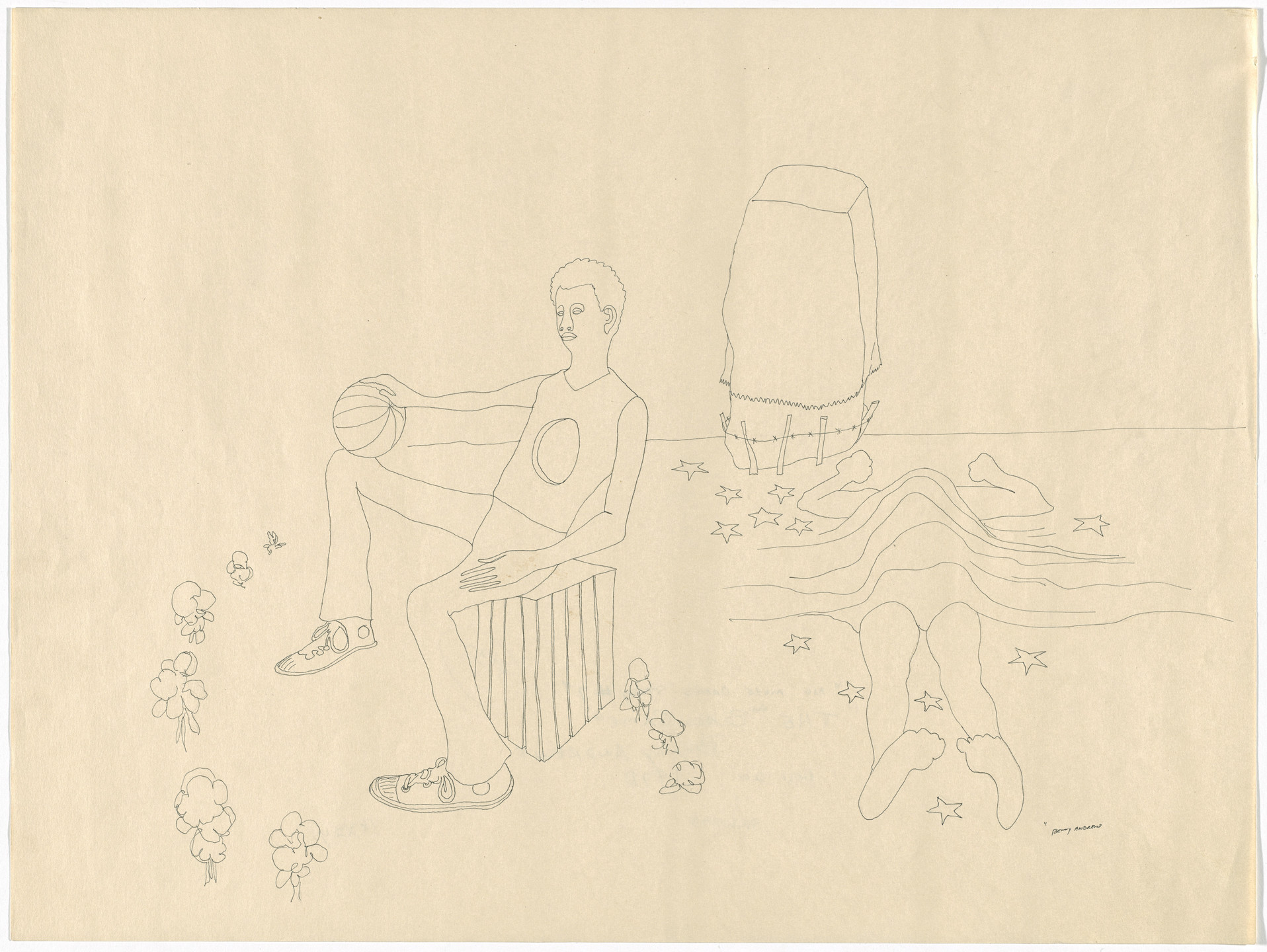 Benny Andrews. The Ball Game (No More Games Study #7). 1970