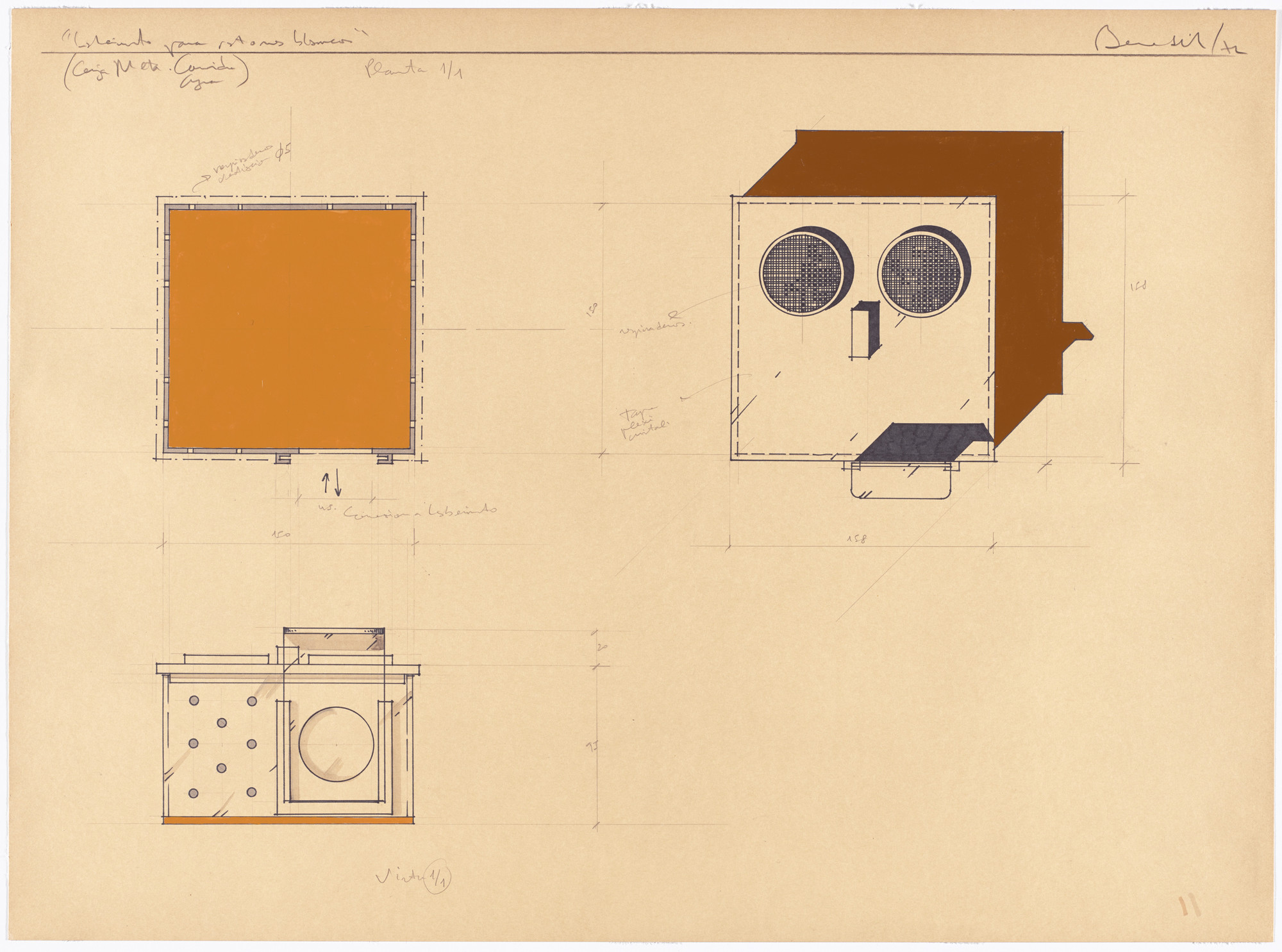 Luis Fernando Benedit. Study for Labyrinth for White Mice