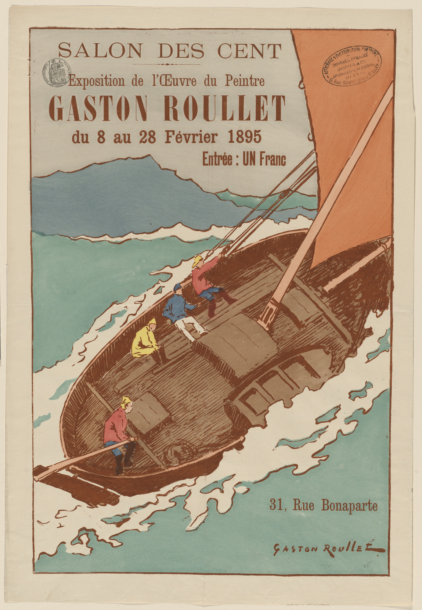 Gaston Roullet. Salon des Cent, exposition de l'œuvre de Gaston Roullet du 8 au 28 février 1895