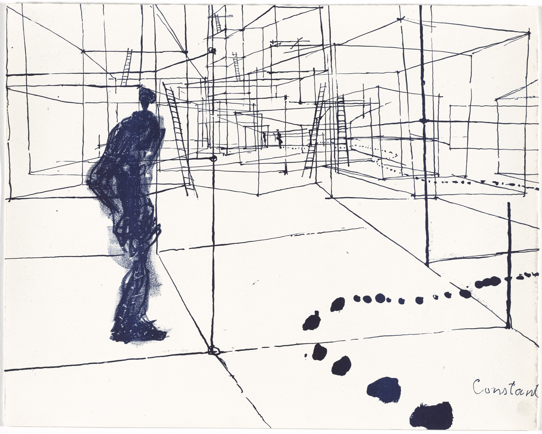 Constant (Constant Anton Nieuwenhuys). Untitled from Labyrismen. 1968