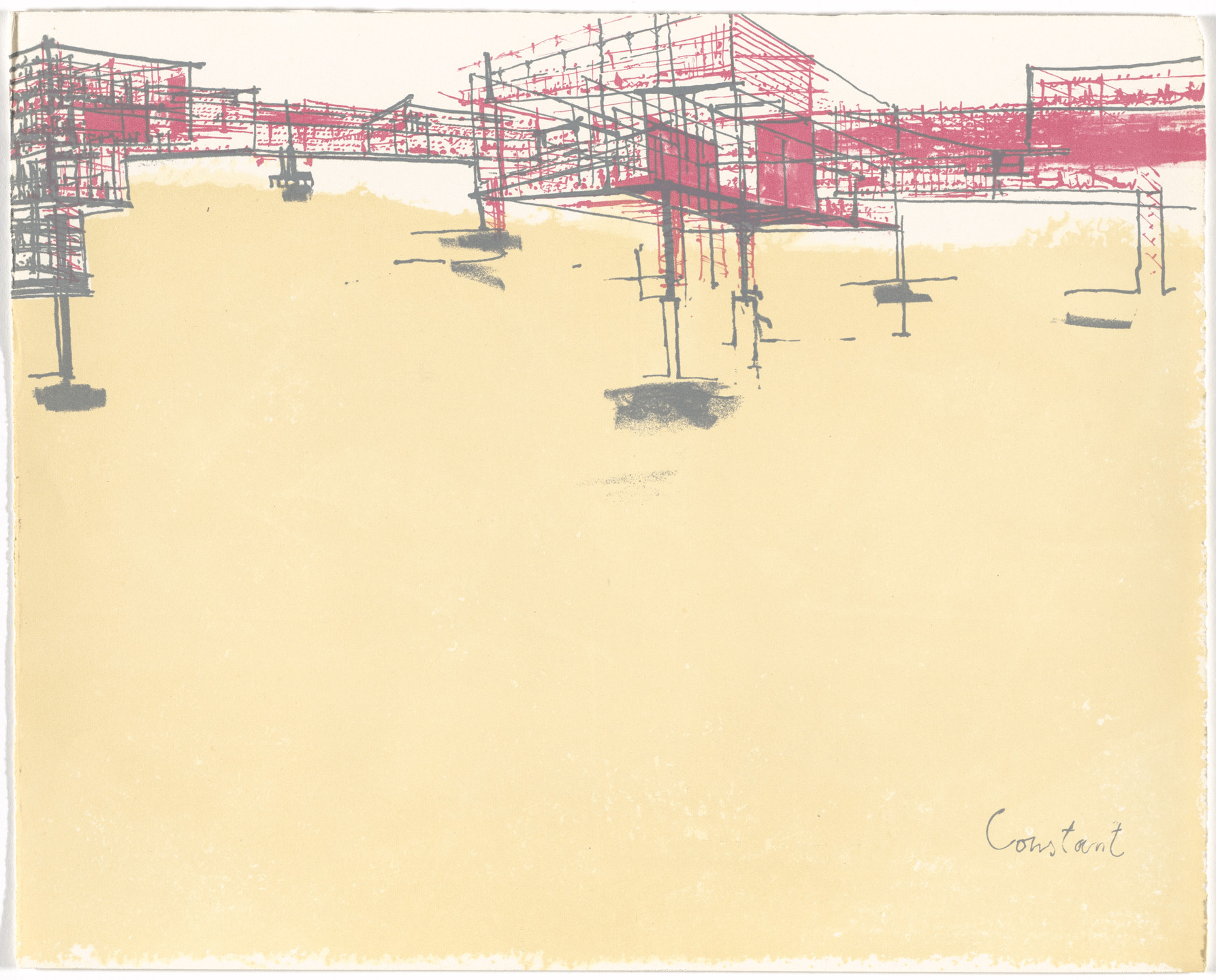 Constant (Constant Anton Nieuwenhuys). Untitled from Labyrismen. 1968