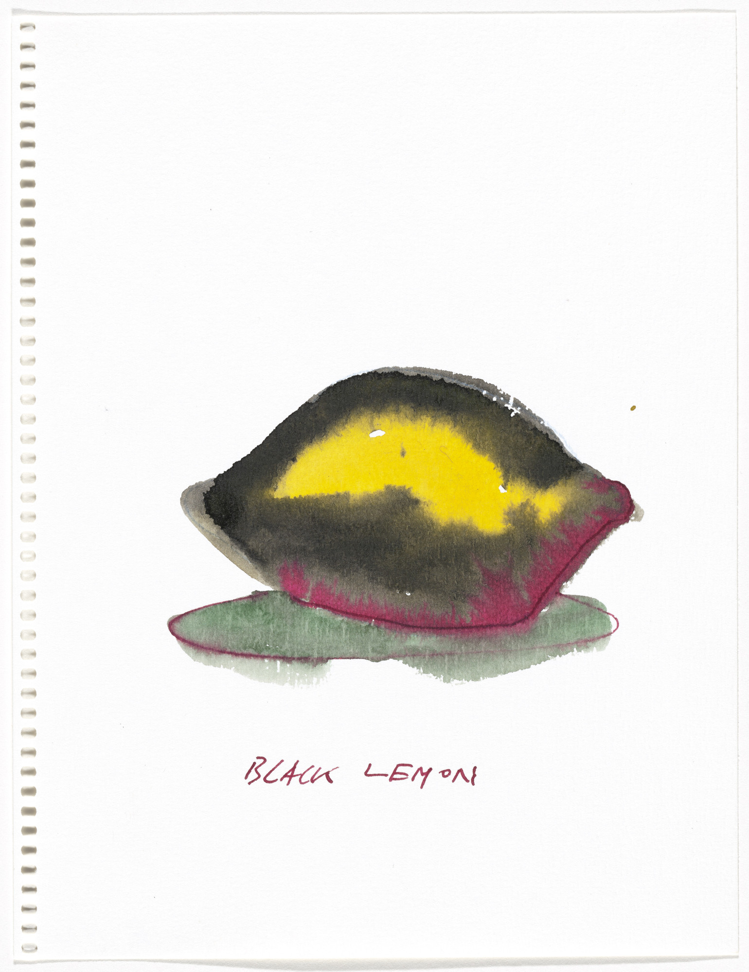 Thomas Schütte. Black Lemon from Aquarellen (Watercolors)