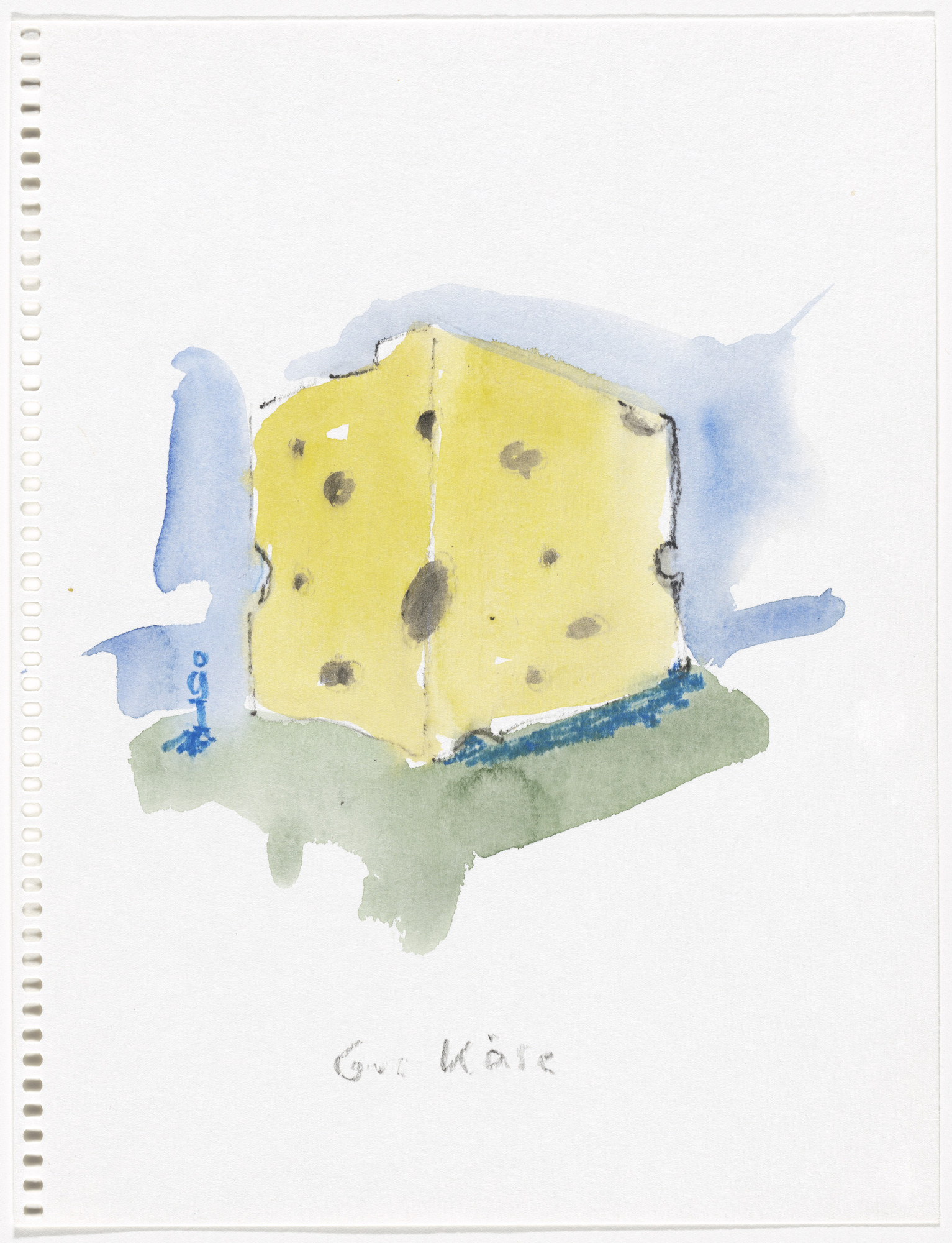 Thomas Schütte. Gut Käse (Good Cheese) from Aquarellen (Watercolors)