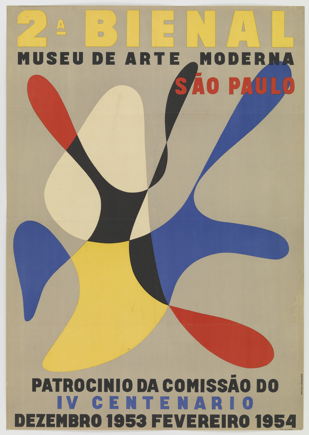 Antonio Bandeira. 2a Bienal Museu de Arte Moderna São Paolo, Poster for 2nd Bienal, Museu de Arte Moderna, Sao Paulo, Brazil. 1954