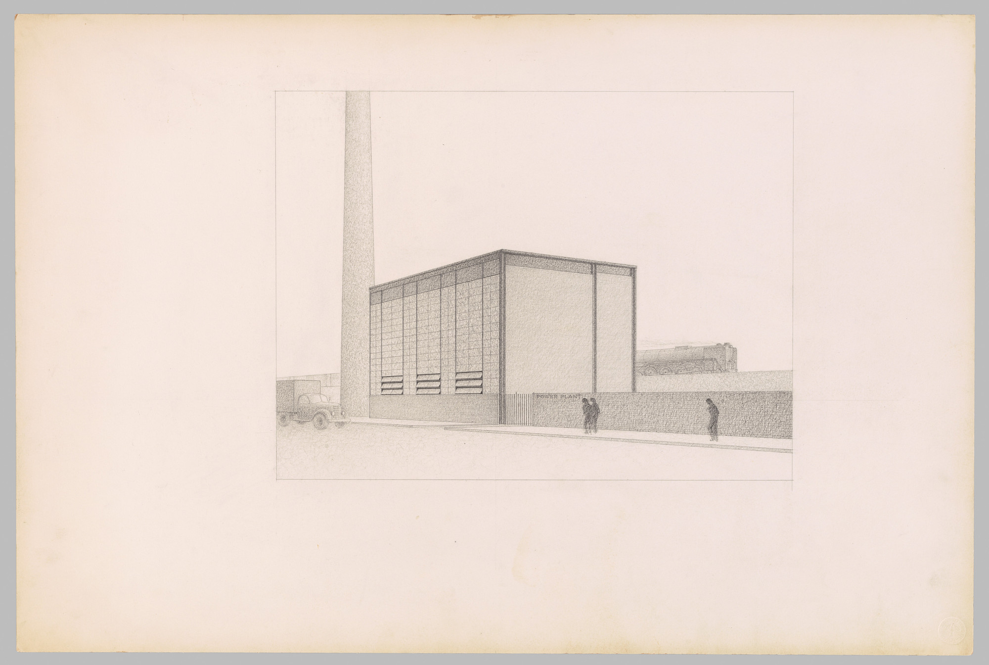 Ludwig van der Rohe. Illinois of Technology, Chicago, Illinois, (Power House: rendering.). 1944 | MoMA