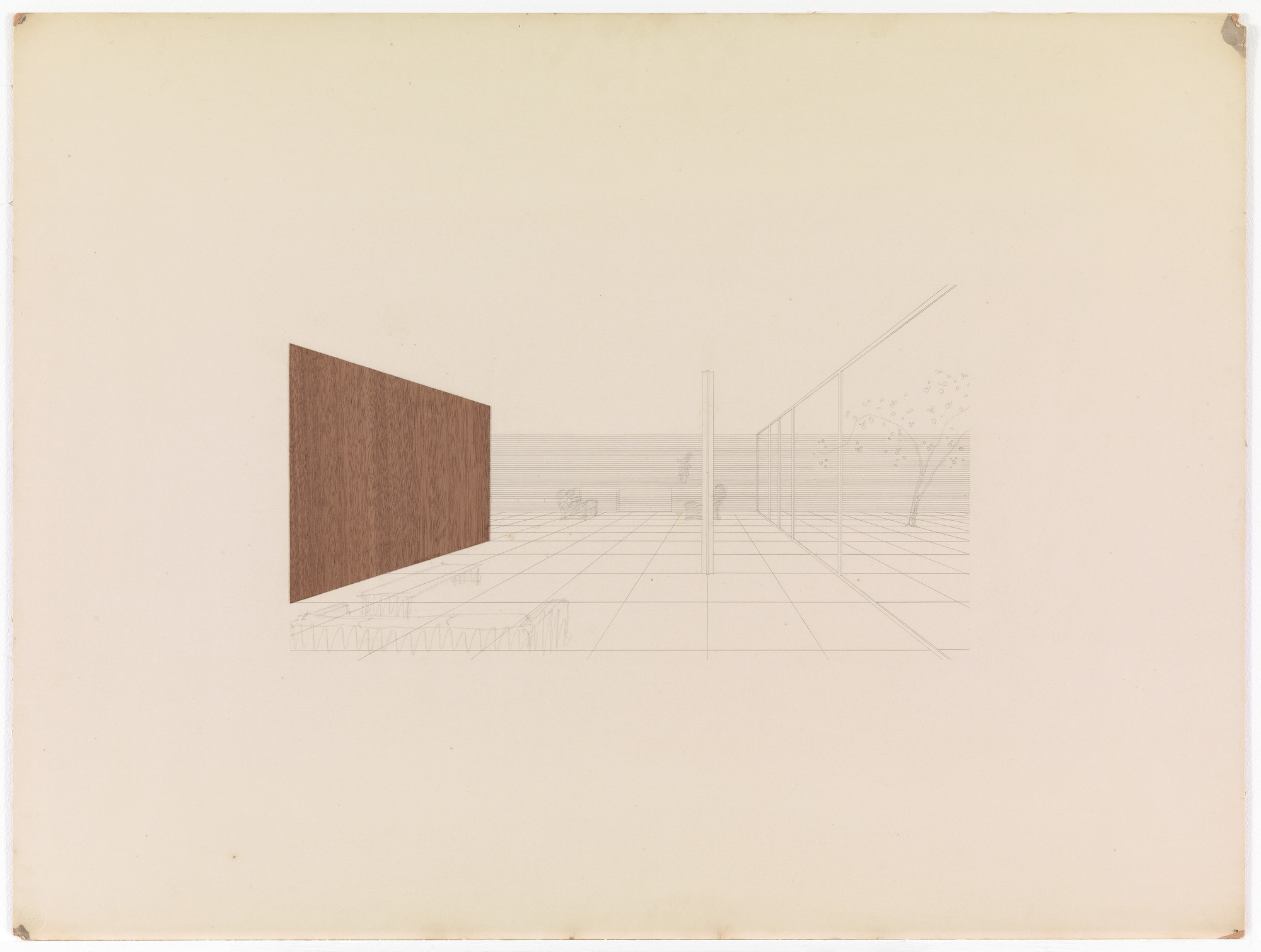 Ludwig Mies van der Rohe. Court House project (Perspective)